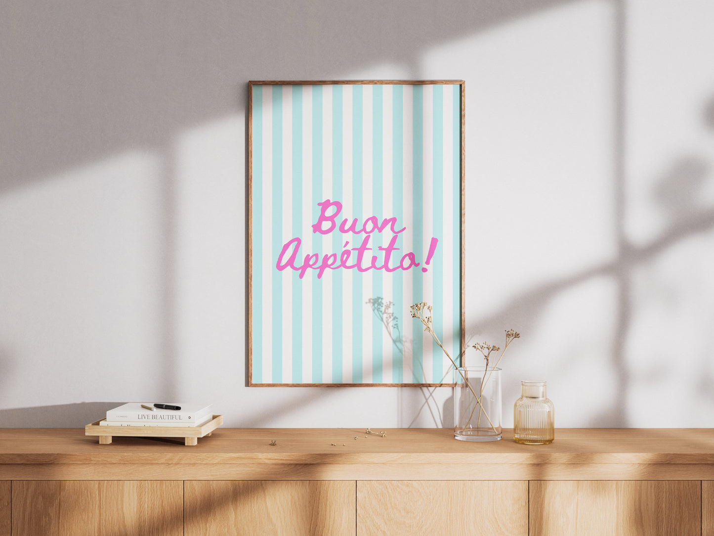 Buon Appetito Stripes (Blue) - Digital Poster (A3)