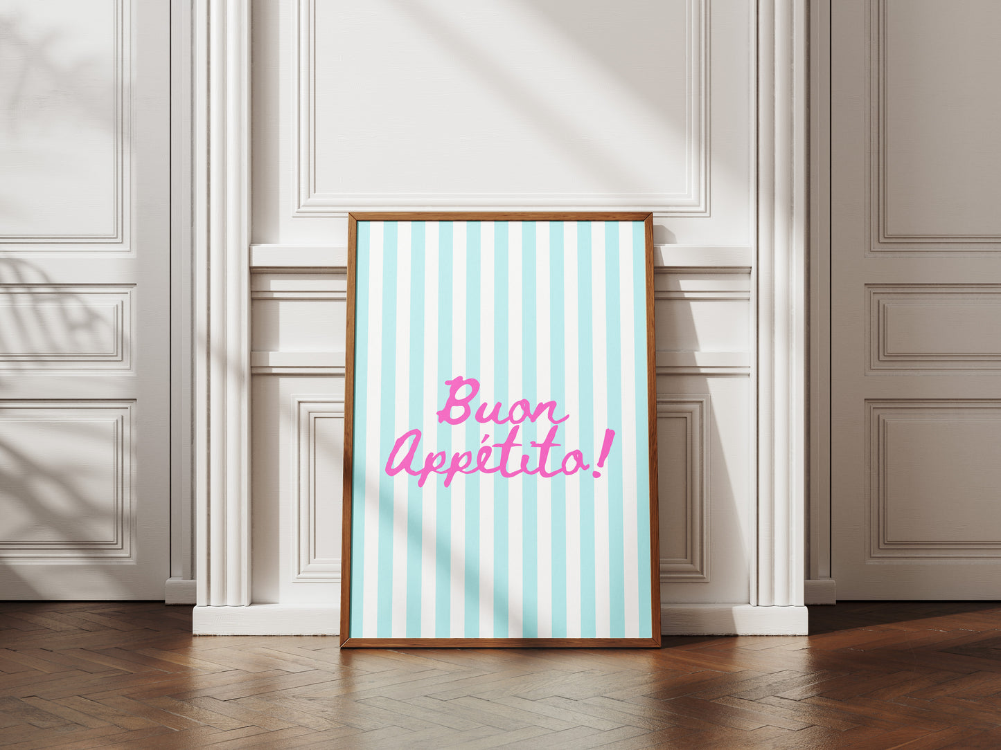 Buon Appetito Stripes (Blue) - Digital Poster (A3)