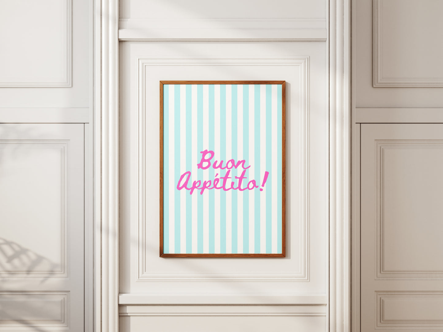 Buon Appetito Stripes (Blue) - Digital Poster (A3)