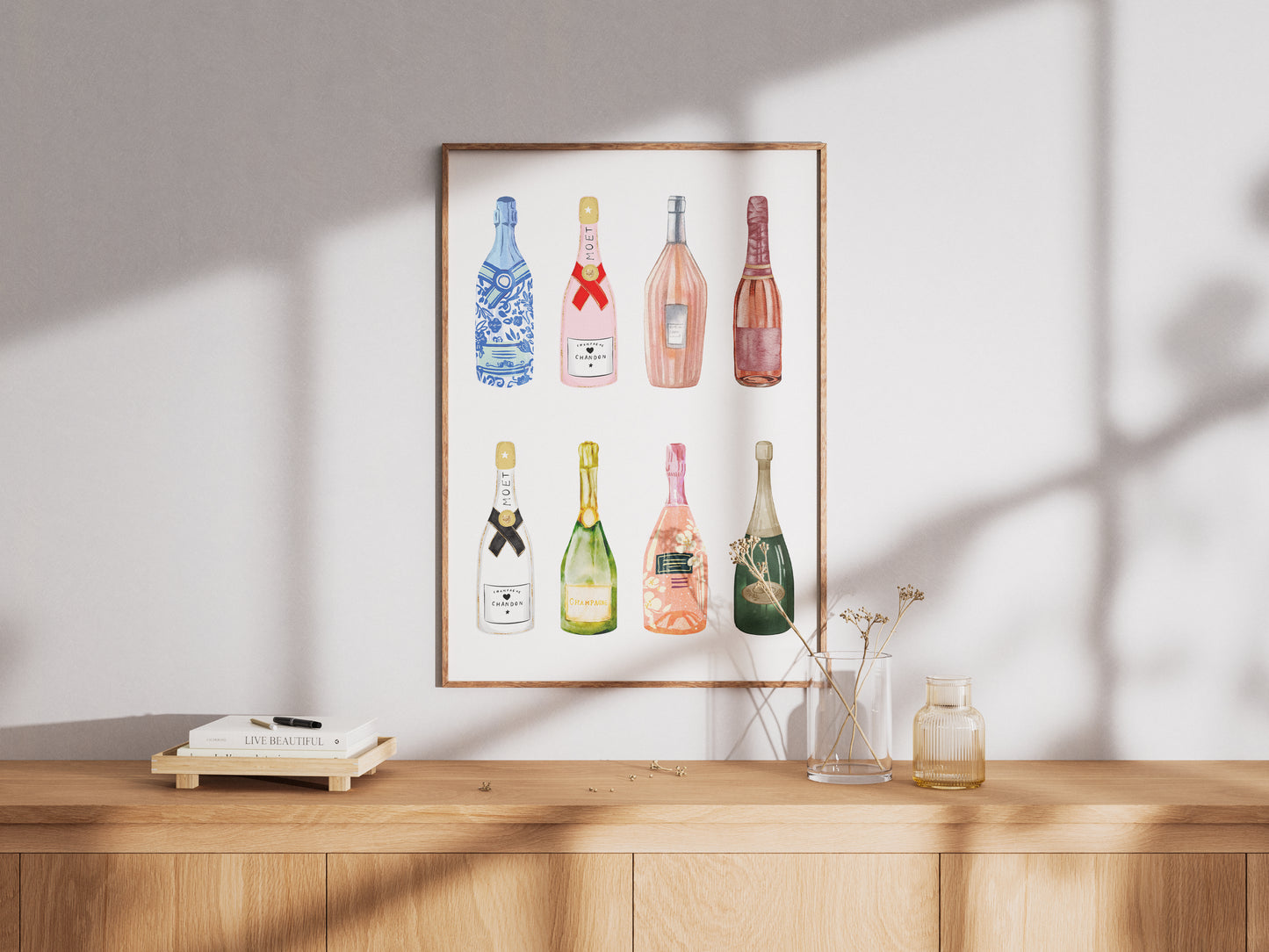 Champagne Bottles Set - Digital Poster (A3)