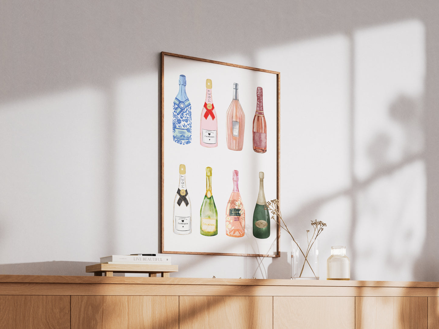 Champagne Bottles Set - Digital Poster (A3)
