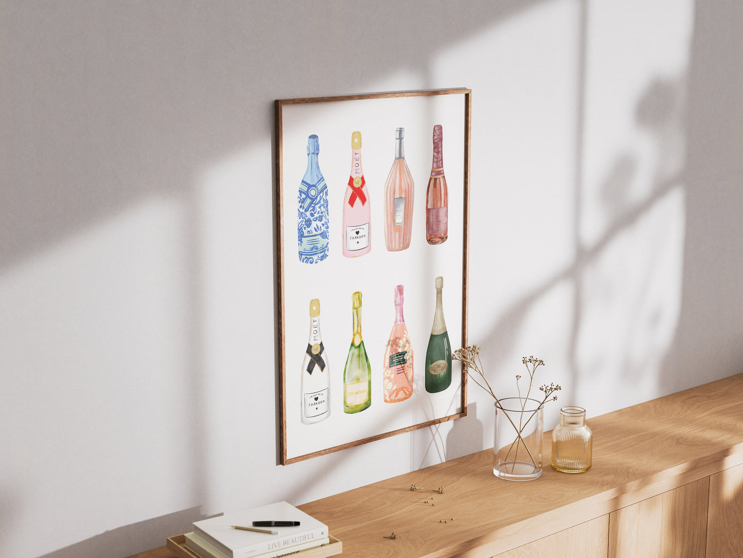 Champagne Bottles Set - Digital Poster (A3)