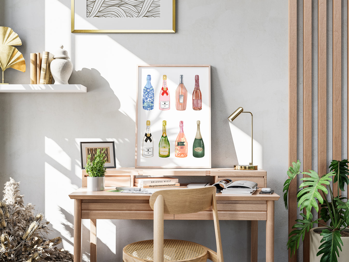 Champagne Bottles Set - Digital Poster (A3)