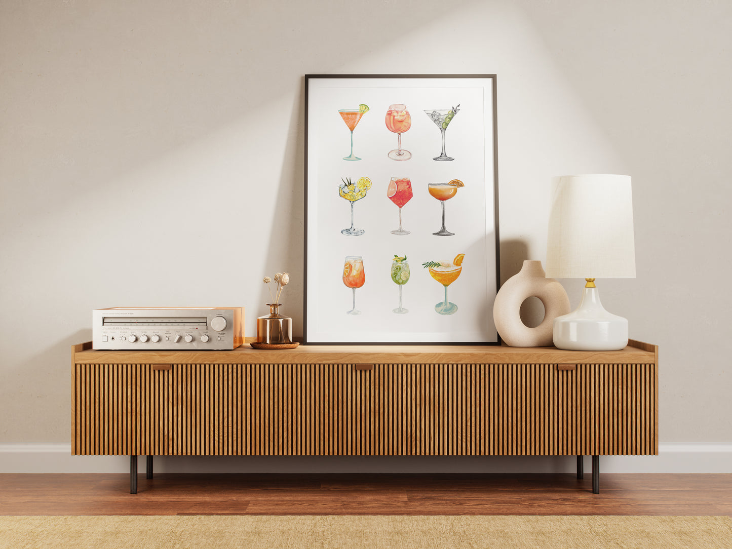 Cocktail Glasses Set - Digital Poster (A3)