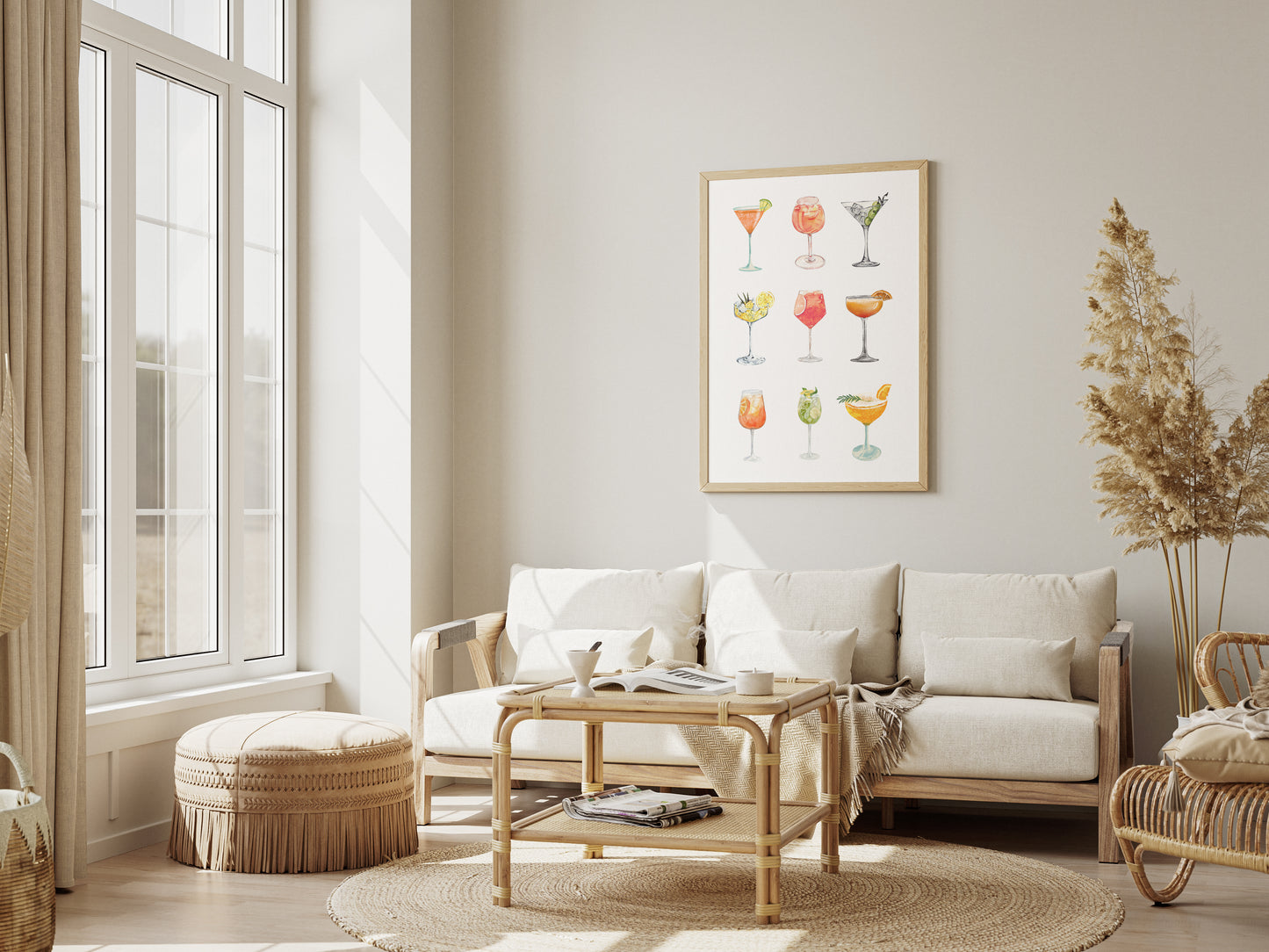 Cocktail Glasses Set - Digital Poster (A3)