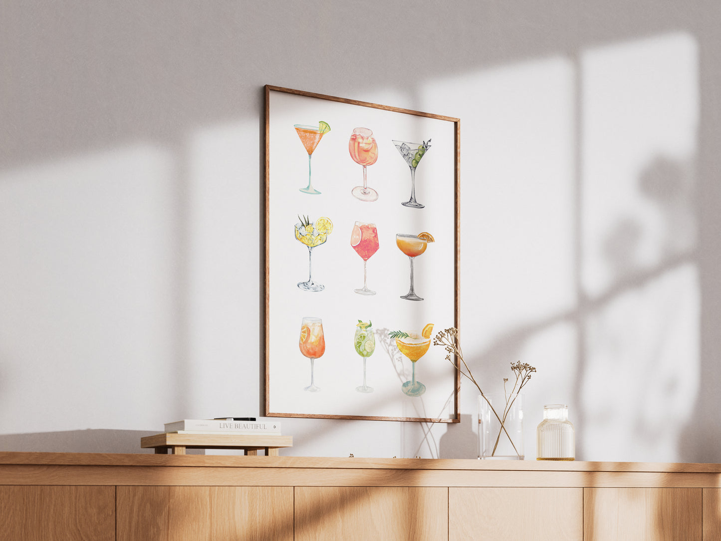 Cocktail Glasses Set - Digital Poster (A3)