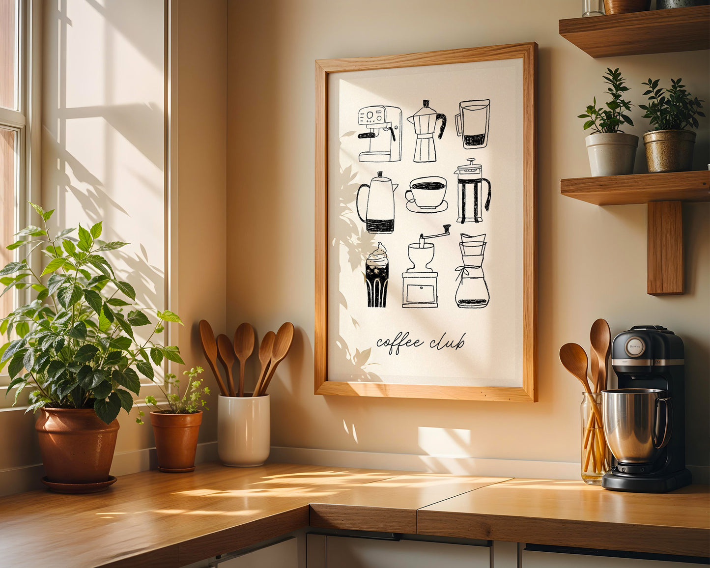 Coffee Club Illustration - Digital Poster (A3)