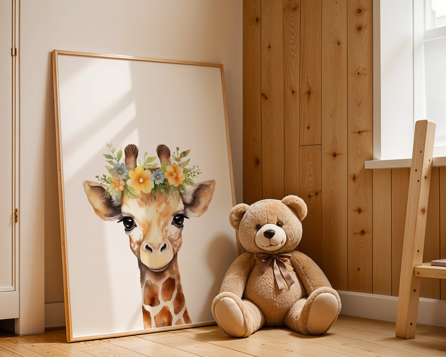 Giraffe with Floral Crown - Digital Poster (A3)