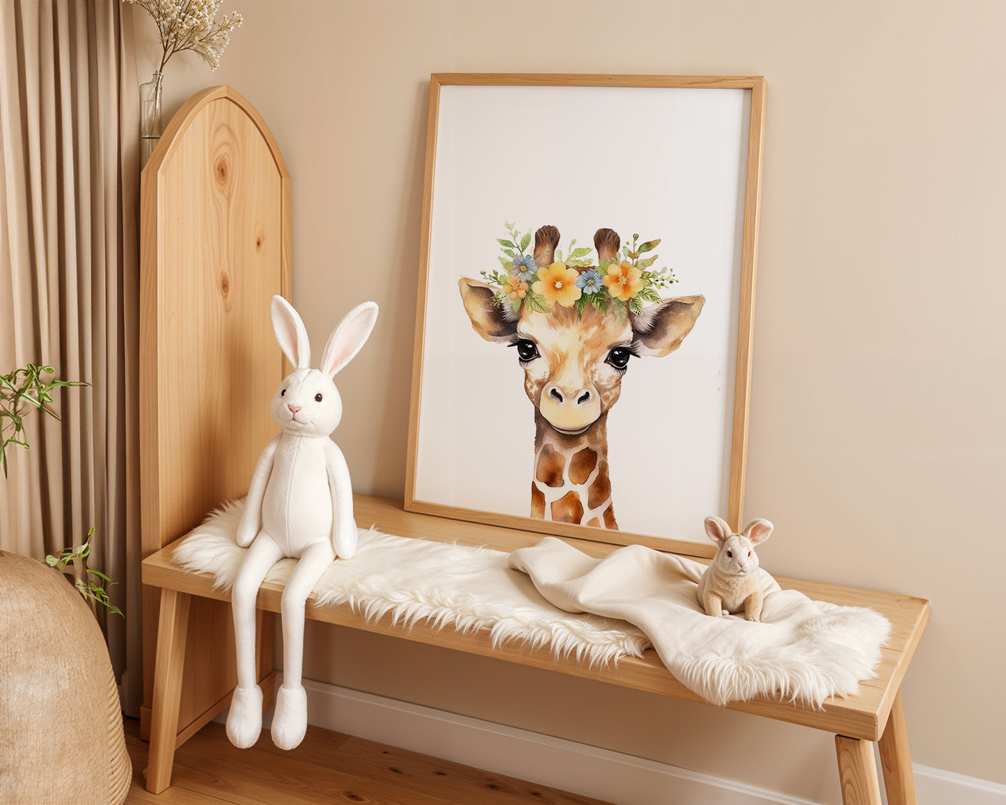 Giraffe with Floral Crown - Digital Poster (A3)