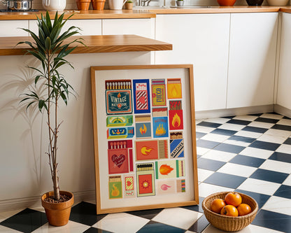 Vintage Matchbooks Grid - Digital Poster (A3)