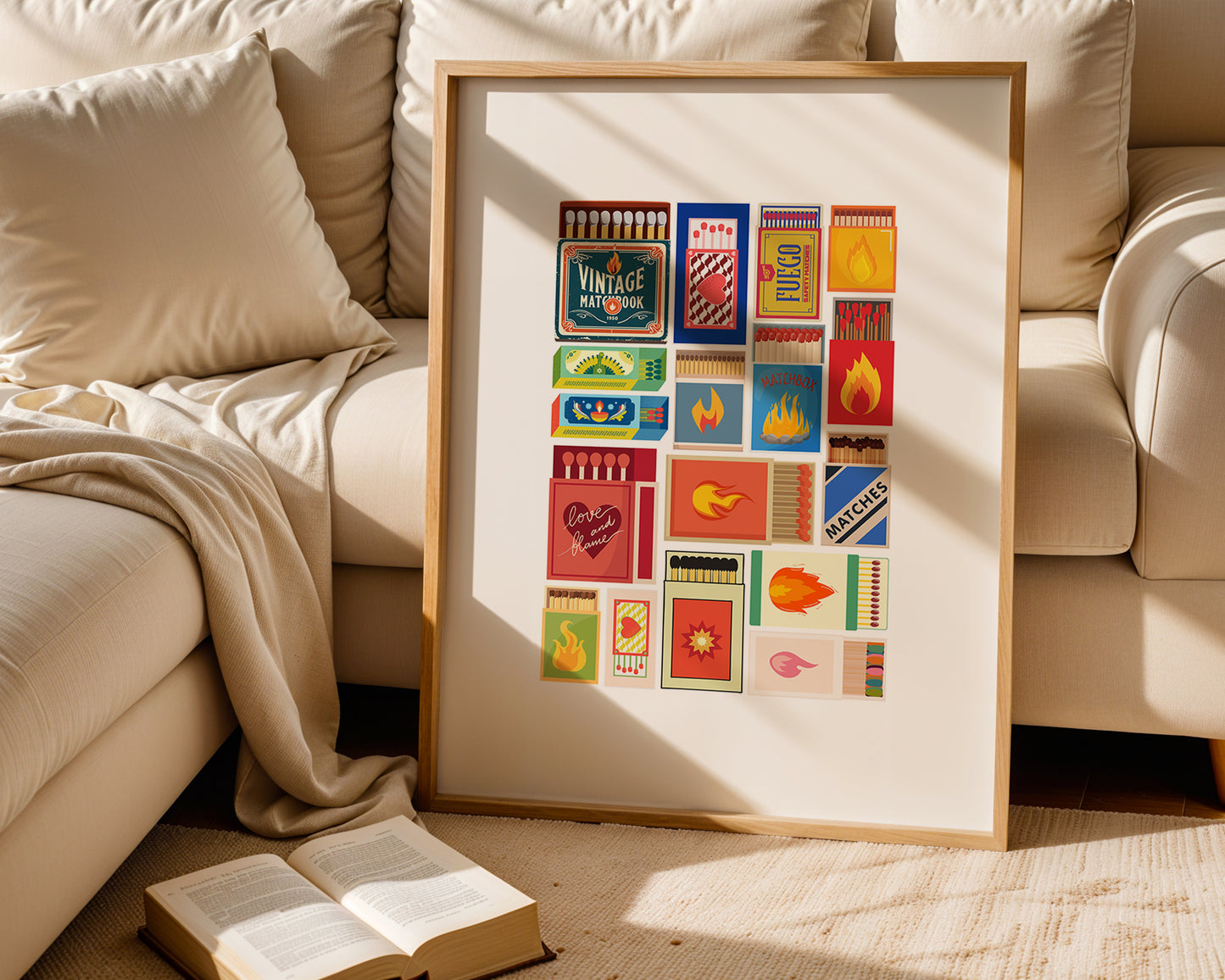 Vintage Matchbooks Grid - Digital Poster (A3)