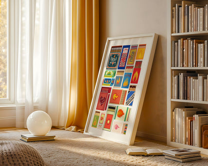 Vintage Matchbooks Grid - Digital Poster (A3)