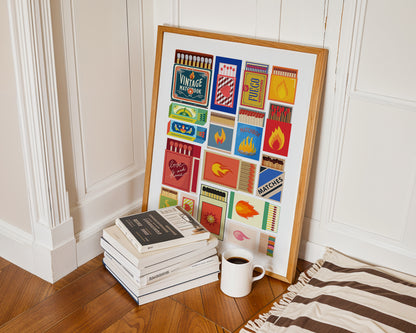 Vintage Matchbooks Grid - Digital Poster (A3)