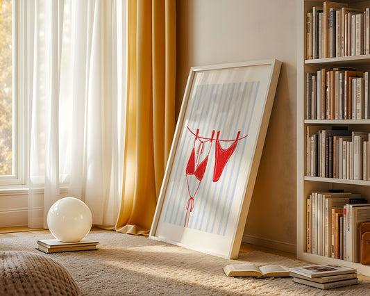 Red Bikini on Clothesline - Digital Poster (A3)